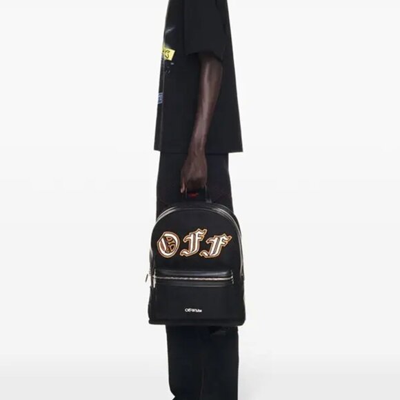 NEW Off White Logo Applique Backpack UNISEX - Picture 2 of 9